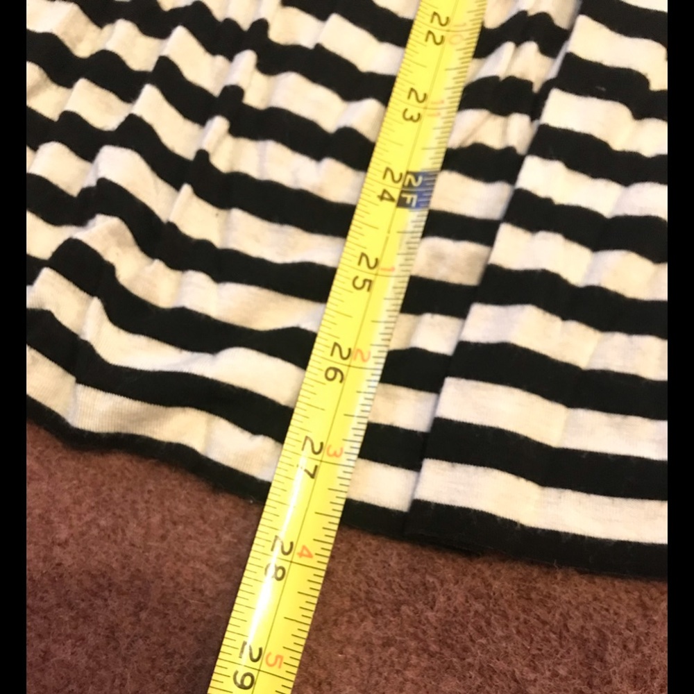 Zenana premium M pumpkin autumn orange and B&W stripe top - Picture 5 of 9